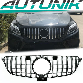 Kühlergrill Panamericana Grill Schwarz Chrom für Mercedes Benz GLE W166 SUV 2015-2019