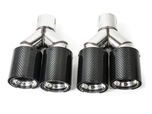 Chrom Carbon Doppel Endrohre 4 Rohr Duplex für BMW 5er F10 F11 535i 535d 2010-2017