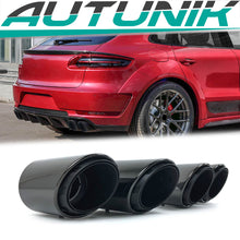 Schwarz Endrohre Auspuffblenden Doppelrohr für Porsche Macan 95B 2.0L14-17