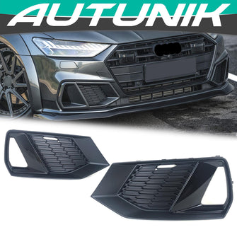 Lüftungsgitter Nebelscheinwerfer Blenden Gitter Schwarz für Audi A7 C8 S Line S7 18+