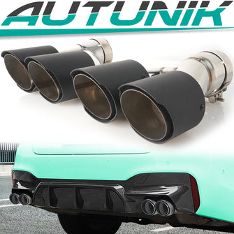 Matt Carbon Fiber Auspuffblenden Auspuff Endrohr Satz Passend für BMW 5er G30 G31 G38 M Sport Paket  ab 2017 et236