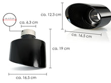 Glänzend Schwarz Endrohr Auspuffblenden Blende für AUDI RS Stoßstange et268