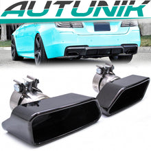 Auspuffblenden Endrohrblende Edelstahl Schwarz 8 Zylinder Optik Passend für BMW 5er F10 F11 520d 520i 6er F12 F13 640d 650i