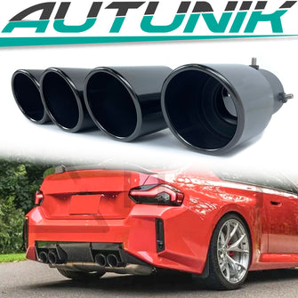 Schwarz Endrohre Auspuff Blenden für BMW G20 G21 G22 G42 M Sport 19+ et308