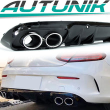 Schwarz Diffusor Chrom Endrohre für Mercedes C205 A205 C43 AMG Line 16-21 OHNE ABE