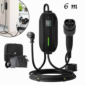 6m 230V 6A bis 16A Typ 2 EV Ladekabel Schuko für Elektroautos EV Charger 1 Phase
