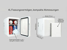 2 In 1 Mini Kühlschrank Tragbare Schrankbox AC/DC 4L für Auto Büro Wohnung Outdoor