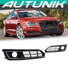 Nebelscheinwerfer Blenden Gitter Grill Schwarz Chrom für AUDI A8 D4 4H Facelift 13-17