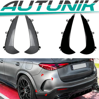 Heck Stoßstange Areo Flaps Flossen Schwarz Glanz für Mercedes GLC X254 AMG-Line ab 2022 pz68
