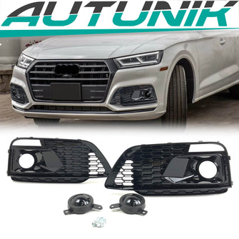 Lüftungsgitter Nebelscheinwerferblenden Grill für Audi Q5 SQ5 FV 2017-2020 mit ACC