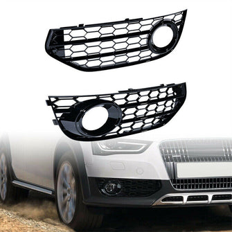 Schwarz Nebelscheinwerfer Grill Abdeckung Für Audi A4 B8 B8.5 Allroad 09-15