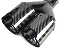 Schwarz Carbon Doppel Endrohre Auspuffblenden Auspuff 4 Rohr Duplex  für 5er F10 F11 535i 535d
