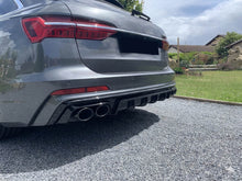 Autunik Schwarz Diffusor Auspuffblenden für AUDI A6 Heckdiffusor S6 C8 Limo Avant S-Line 18+ di92