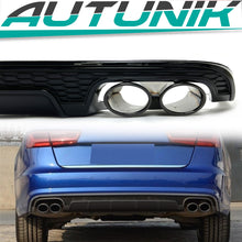 Schwarz Glanz Diffusor Auspuff für AUDI A6 Heckdiffusor C7 4G mit Seriens. MOPF 2015-2018 di213