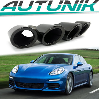 Schwarz Auspuffblenden Endrohre Endrohrblende für Porsche Panamera 970 2013-2016 et310