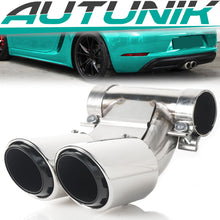 Sport Auspuffblenden Endrohre Silber für Porsche 718 Cayman Boxster ab 2016 Benzin et188