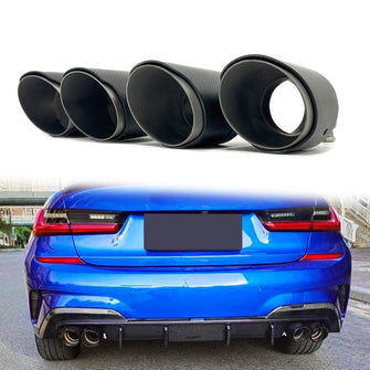 Matt Carbon Duplex Sportauspuff Auspuffblenden Endrohre Passend für AUDI BMW Benz Universal 58-62mm et255