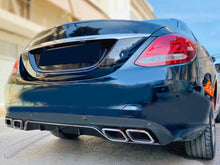 Heckdiffusor Diffusor + Chrom Auspuffspitzen für Mercedes W205 Limousine Avantgarde mit Standard Stoßstange 2014-2022
