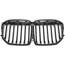 Schwarz Glanz Nieren Grill Kühlergrill Einzelsteg Passend für BMW X7 G07 mit Kamera 19+