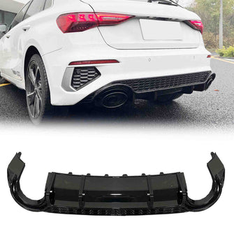 Diffusor Heckdiffusor Schwarz für Audi A3 8Y 35 TFSI S Line S3 2020-2024