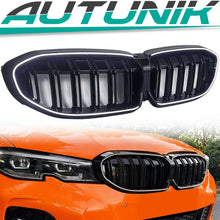LED Kühlergrill Grill Frontgrill Schwarz Doppelsteg für BMW 3er G20 G21 2019-2022 vor LCI