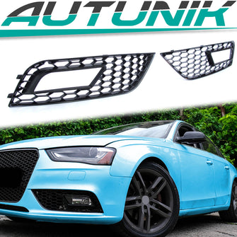 Nebelscheinwerfer Waben Gitter Schwarz für Audi A4 B8 B8.5 Serienstoßstange 2012-2015