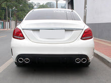 Schwarz Heckdiffusor Chrom Endrohre für Mercedes C Kl. W205 S205 C43 AMG line OHNE ABE 2014-2023