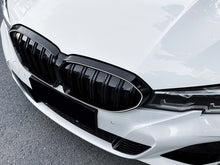 LED Kühlergrill Grill Frontgrill Schwarz Doppelsteg für BMW 3er G20 G21 2019-2022 vor LCI