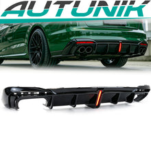 Diffusor Heckdiffusor mit Licht Schwarz Glanz für AUDI A4 S4 B9 S Line 2020+ OHNE ABE