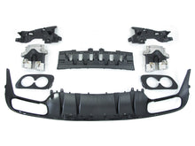 Schwarz Diffusor Chrom Endrohre für Mercedes C205 A205 C43 AMG Line 16-21 OHNE ABE