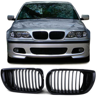 Schwarz Kühlergrill Grill Nieren Passend für BMW 3er E46 Limousine Touring 01-05