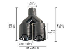 Schwarz Carbon Doppel Endrohre Auspuffblenden Auspuff 4 Rohr Duplex  für 5er F10 F11 535i 535d