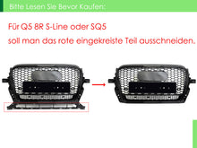 RSQ5 Optik Schwarz Glanz Kühlergrill Wabengrill Grill für AUDI Q5 8R SQ5 S Line 2013-2017