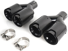 Schwarz Carbon Doppel Endrohre Auspuffblenden Auspuff 4 Rohr Duplex  für 5er F10 F11 535i 535d