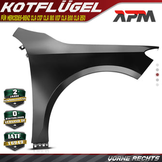 Kotflügel Vorne Rechts für Mercedes-Benz CLA C117 CLA 180 X117 CLA 200 CLA 250