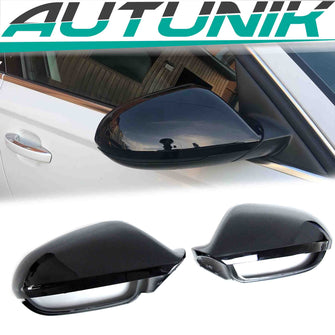 Autunik Schwarz Glanz Spiegelkappen Außenspiegelkappen für AUDI A6 C7 4G S6 RS6 Allroad Avant 2011-2019 mc48