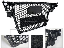 RS4 Optik Front Grill Kühlergrill Wabengrill Schwarz für AUDI A4 B8 8K S4 Limo Avant 2007-2011 fg88