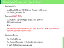 Diffusor Auspuff Schwarz für AUDI A6 Heckdiffusor C8 mit S-Line Limo 18-21 di133
