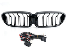 Schwarz LED Kühlergrill Grill Frontgrill für BMW 5er G30 G31 2017-2020 vor LCI