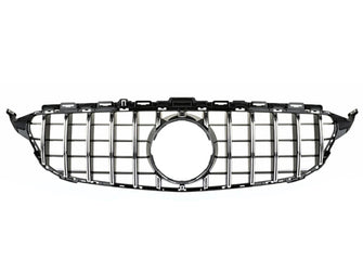 GT LOOK Chrom Kühlergrill Frontgrill Front Grill für Mercedes Benz C Klasse W205 S205 C205 A205 2014 2015 2016 2017 2018