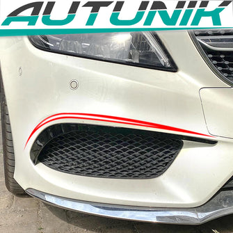 Autunik Schwarz Front Stoßstange Aero Flaps für Mercedes Benz CLS W218 C218 X218 AMG Line 2014-2018 pz61