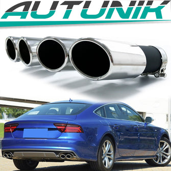 Auspuffblenden Endrohr Blenden Chrom Duplex (1 Paar) für AUDI A7 4G A6 C7 A4 B8 A5 8T Q5 8U et72