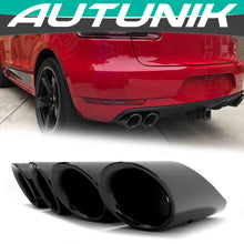 GTS Optik Glänzend Schwarz Auspuff Blenden Endrohr für Porsche Macan S 95B 3.0L 2014-2024