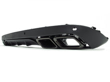 Diffusor Heckdiffusor + Schwarz Auspuffblenden für Mercedes Benz C-Klasse W205 mit Serienstoßstange 2014-2021 di21