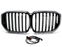 Schwarz Einsteg LED Kühlergrill Grill Frontgrill für BMW X5 G05 2023-2026 LCI