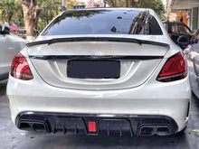Brabus Optik Heckdiffusor + Auspuffblenden Carbon Fiber für Mercedes Benz C Klasse W205 Diffusor S205 AMG Line 2013 - 2019 BENZIN di12