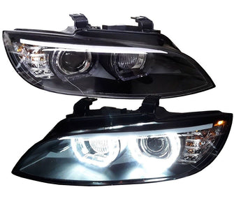 Xenon Scheinwerfer Mit E-Prüfzeichen Passend für BMW E92 E93 05-02/10 Schwarz Tagfahrlicht LED