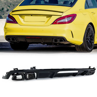 CLS63 Heckdiffusor Auspuff Schwarz für Mercedes CLS Diffusor  W218 C218 AMG Line 15-18 Facelift