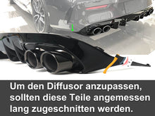 Diffusor Heckdiffusor Auspuff Schwarz für Mercedes C205 A205 C43 AMG Line di27