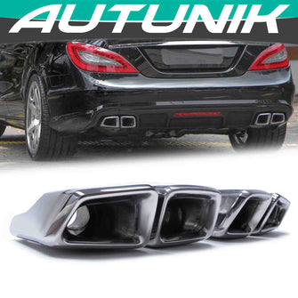 Auspuffblenden Endrohrblende Chrom Y Eckig für Mercedes CLS Klasse W218 C218 C219 W221 S63 AMG 2011-2018
